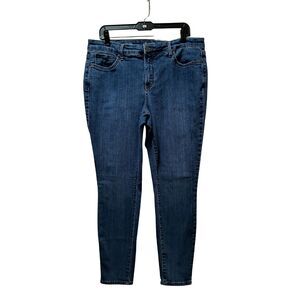 NYDJ Skinny Ankle Jeans Women 12 Blue Medium Wash Lift Tuck Stretch Denim 35x27
